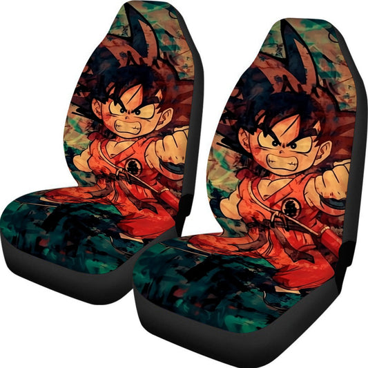 Kid Young Goku Vintage Tie Dye Painting Stylish DBZ 3D Car Seat Cover