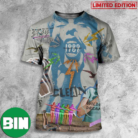 1989 Taylors's Version Scrapbook Wallpaper Taylor Swift The Eras Tour 3D T-Shirts