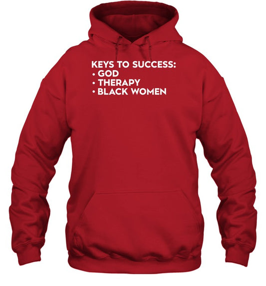 Keys To Success God Therapy Black Women Hoodie