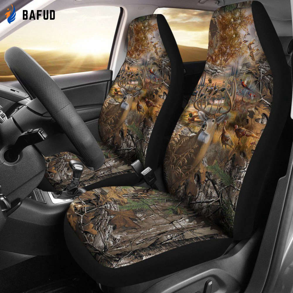 2 pcs Hunting Camo Car Seat Covers For Fan Gifts - Bafud
