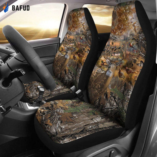 2 pcs Hunting Camo Car Seat Covers For Fan Gifts - Bafud