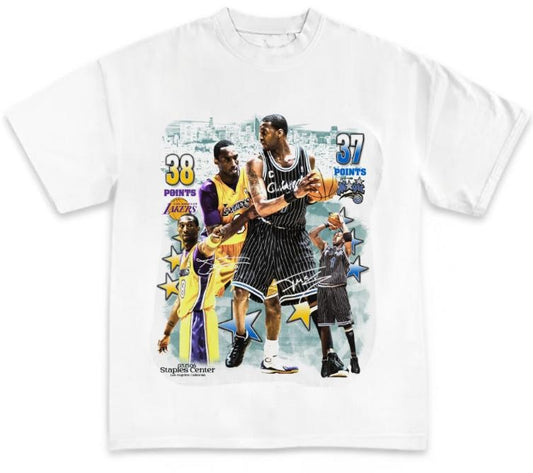 2004 Kobe Bryant VS Tracy McGrady Face-Off Vintage Graphic Shirt, Funny Short Sleeve Crew Neck Tee, Gift Fan, Menswear Top Streetwear