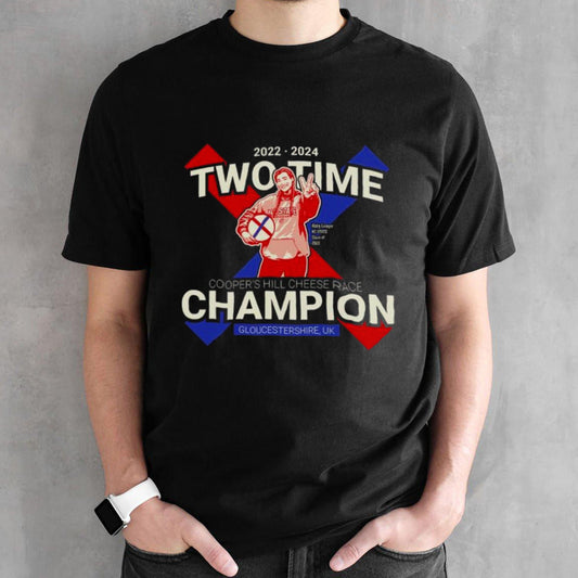 2022-2024 Two Time Cooperâ€™s Hill Cheese Race Champion T-shirt