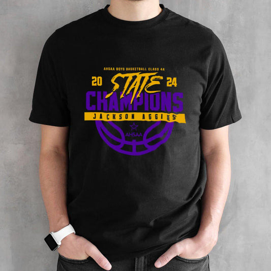2024 Ahsaa Boys Basketball 4a State Champions Jackson Aggies T-shirt