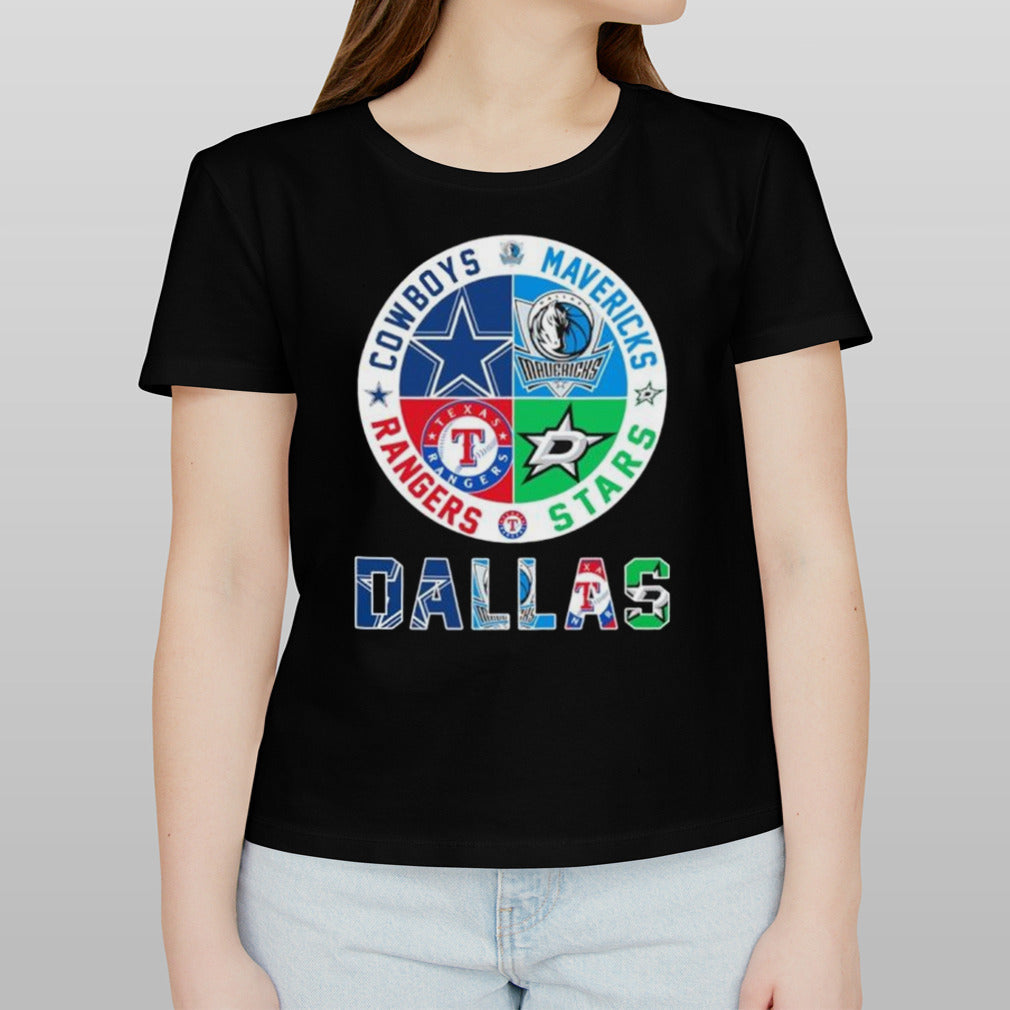 2024 Dallas Sports Teams Logo Cowboys, Mavericks, Stars And Rangers Shirt