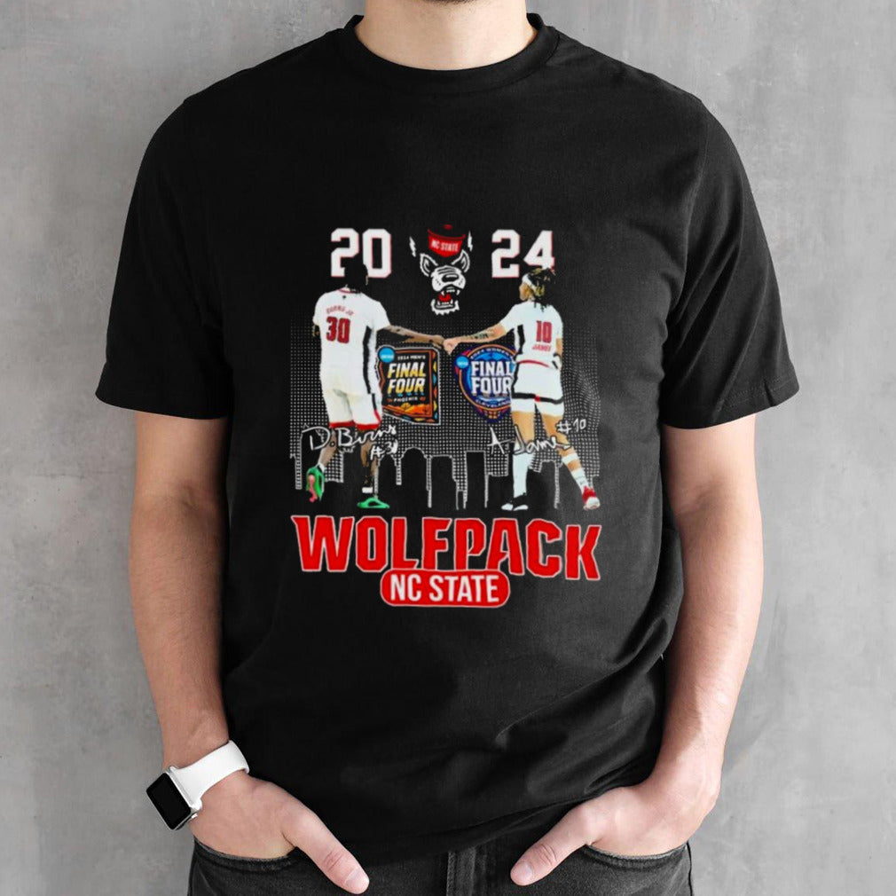 2024 Final Four Dj Burns Jr And Aziaha James Nc State Wolfpack Signatures Shirts