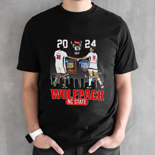 2024 Final Four Dj Burns Jr And Aziaha James Nc State Wolfpack Signatures Shirts