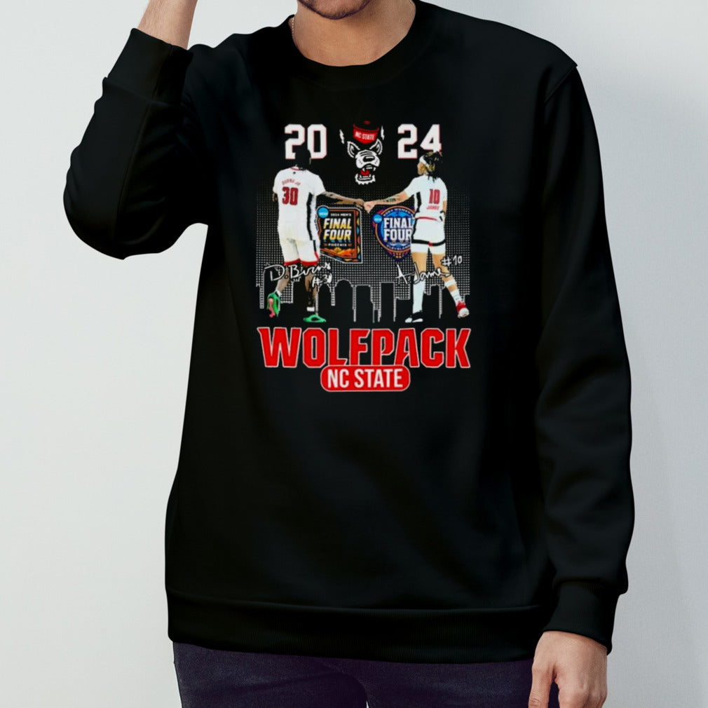 2024 Final Four Dj Burns Jr And Aziaha James Nc State Wolfpack Signatures Shirts