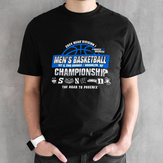 2024 NCAA Division I March Madness Mensâ€™s Basketball Championship The Road To Phoenix Logo Shirts