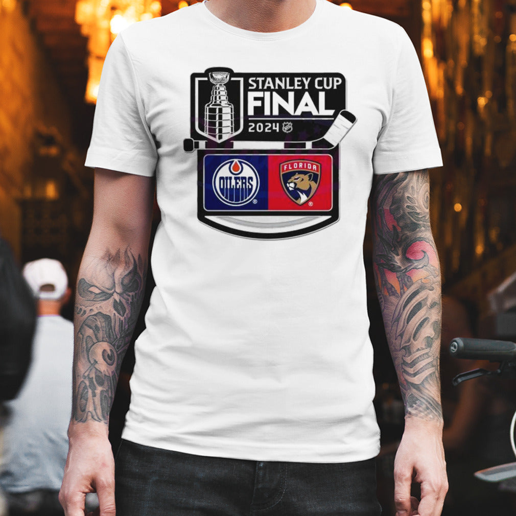 2024 NHL Stanley Cup Oilers vs Panthers Logo Retro Shirt