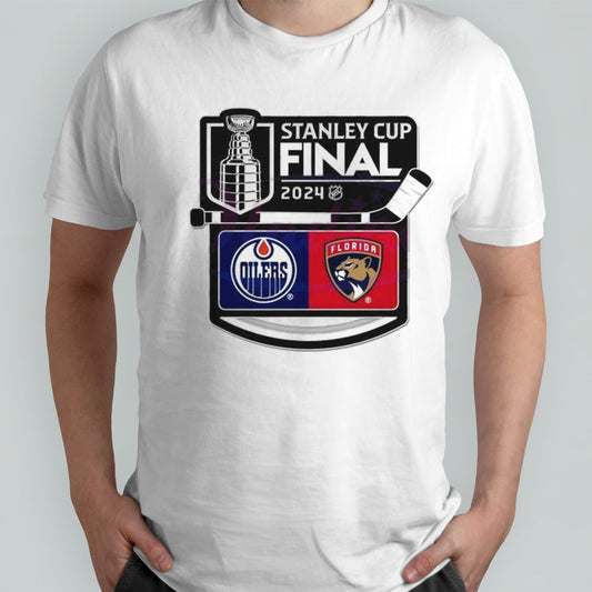 2024 NHL Stanley Cup Oilers vs Panthers Logo Retro Shirt