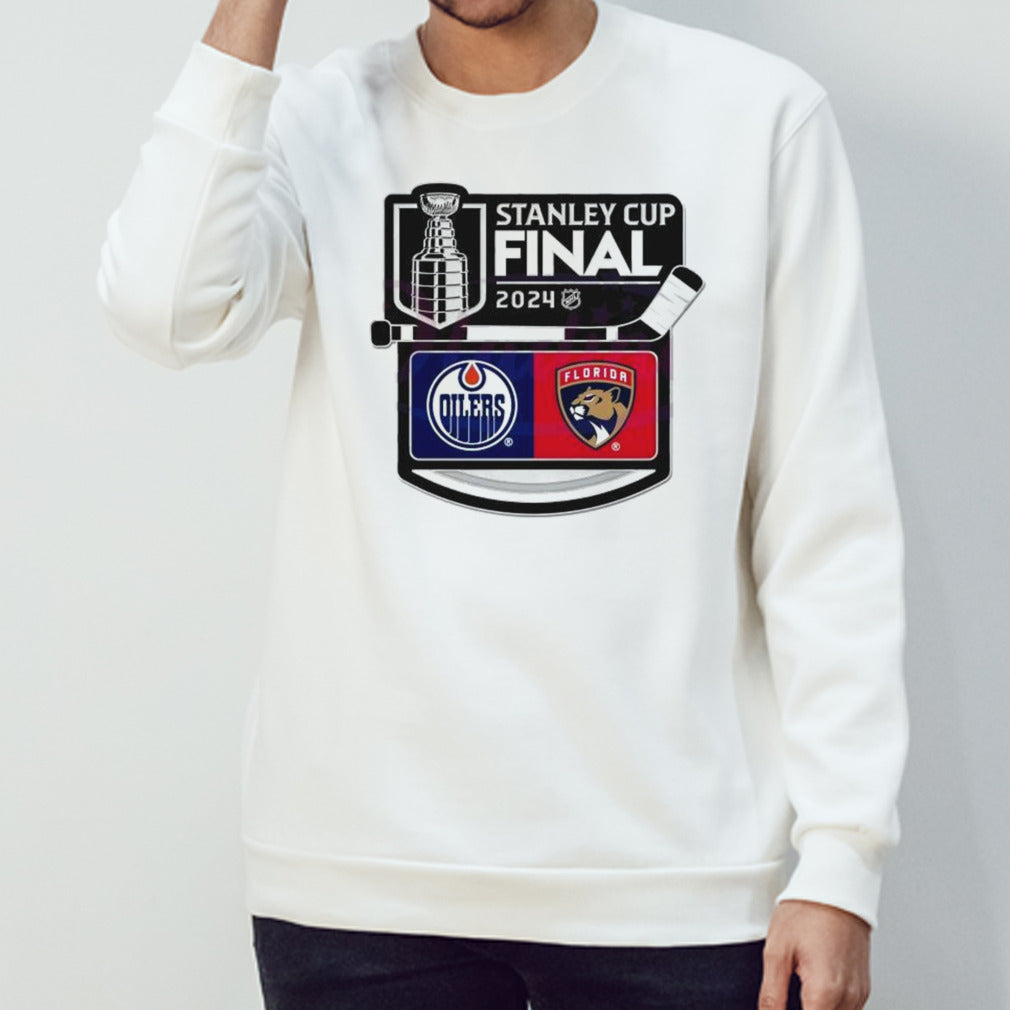 2024 NHL Stanley Cup Oilers vs Panthers Logo Retro Shirt