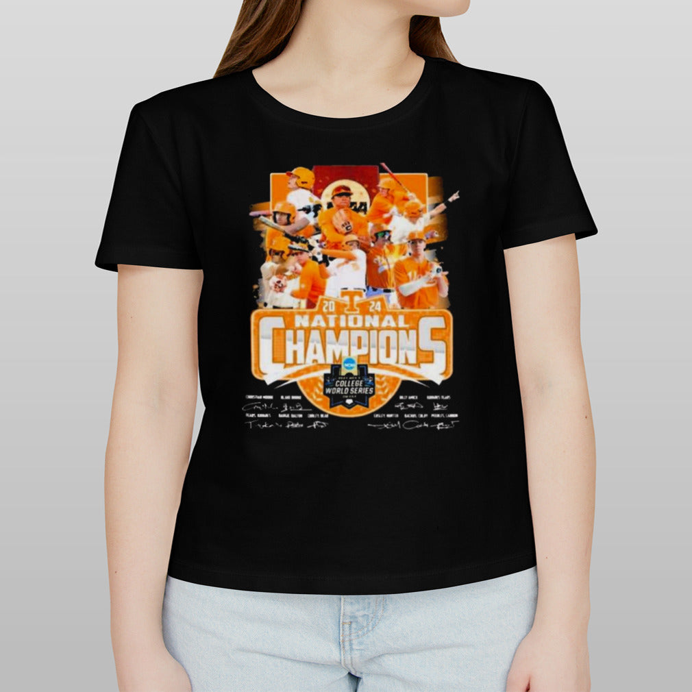 2024 National Champions College World Series Tennessee Volunteers Signatures shirt
