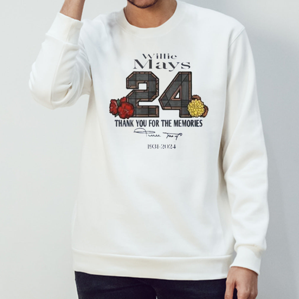 24 Willie Mays Rip 1931-2024 Thank You For The Memories signature Shirt