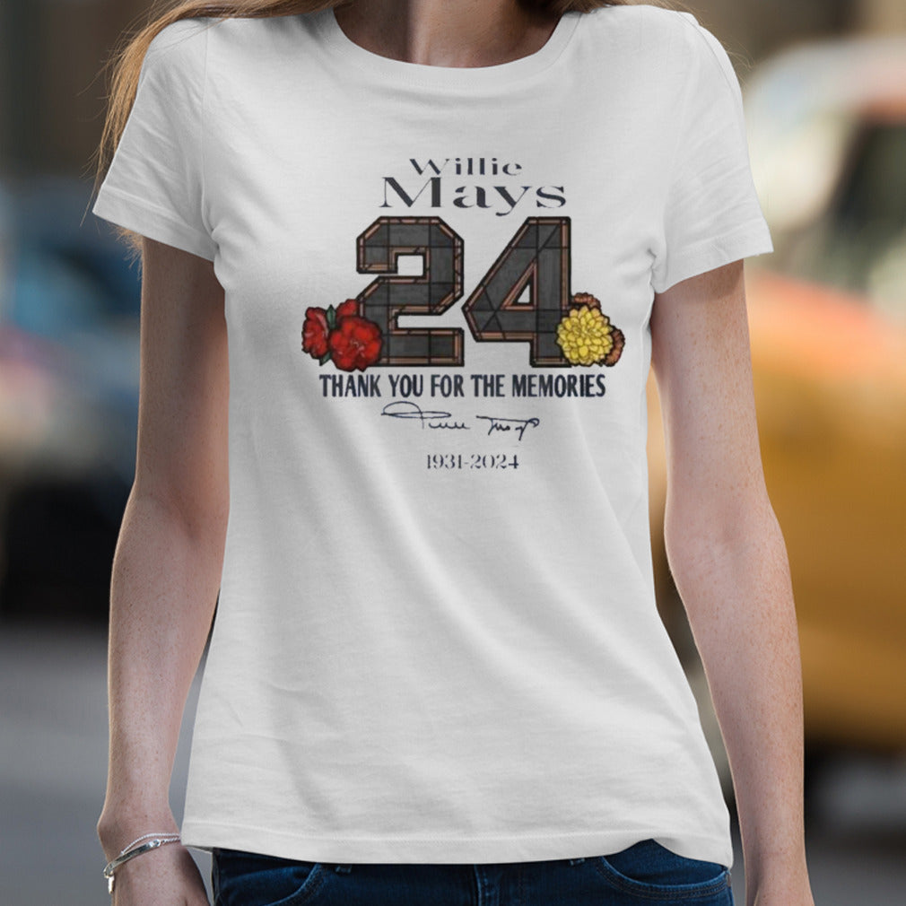 24 Willie Mays Rip 1931-2024 Thank You For The Memories signature Shirt
