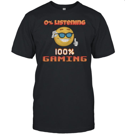Snazzy Seagull 0% Listening 100% Gaming Tee