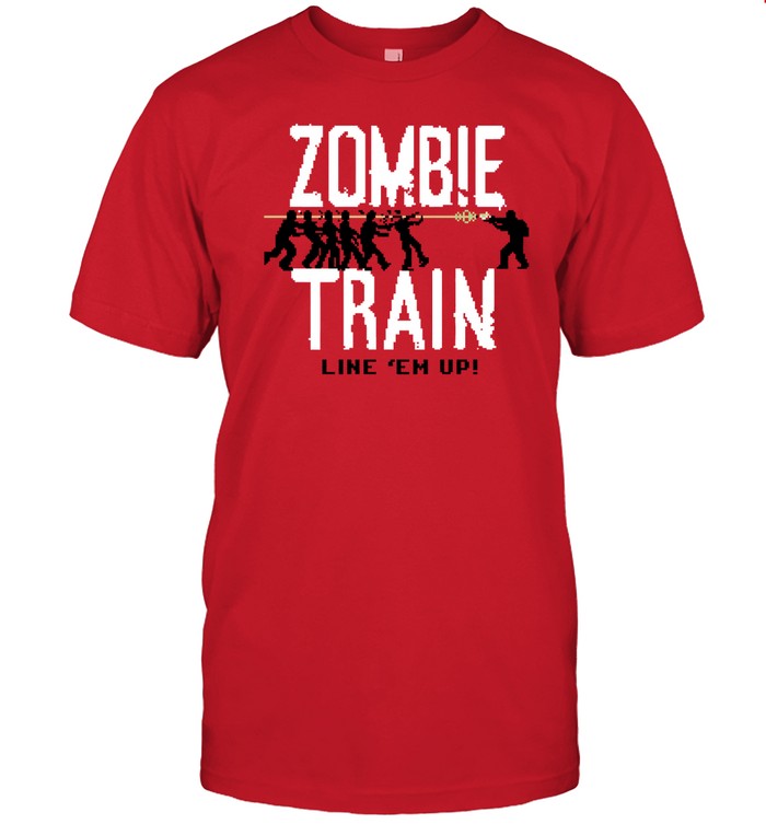 Tyronebeansticc Zombie Train Line 'Em Up Shirt