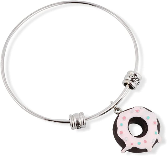 Emerald Park Jewelry Donut (Black with White Icing and Sprinkles) Fancy Bangle