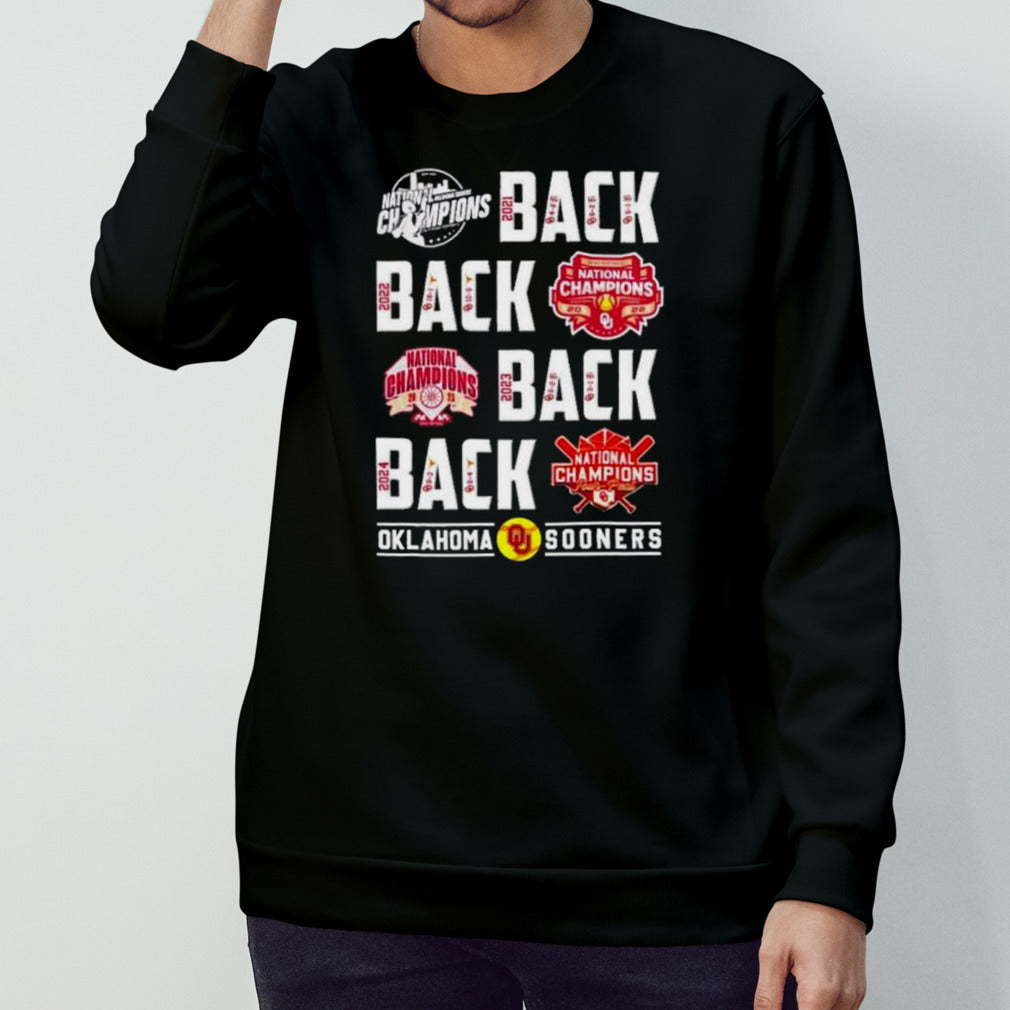 4-peat Back 2 Back 2 Back 2 Back Oklahoma Sooners Softball Champions Shirt
