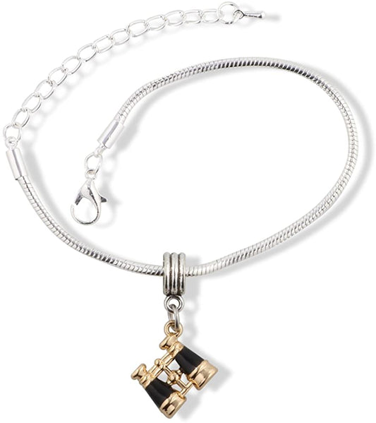 EPJ Binoculars Black and Gold Snake Chain Charm Bracelet