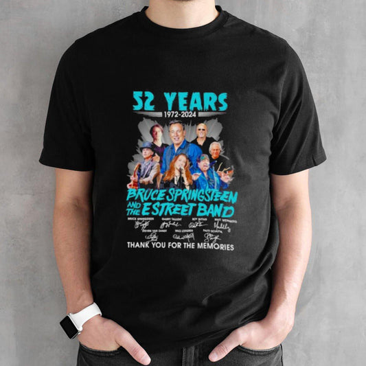 52 Years 1972-2024 Bruce Springsteen And The E Street Band Thank You For The Memories T-Shirt