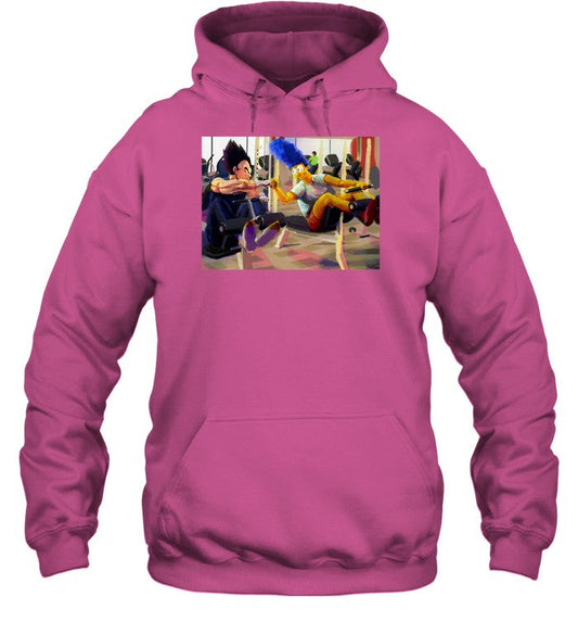 Vegeta And Marge Work Out Hoodie