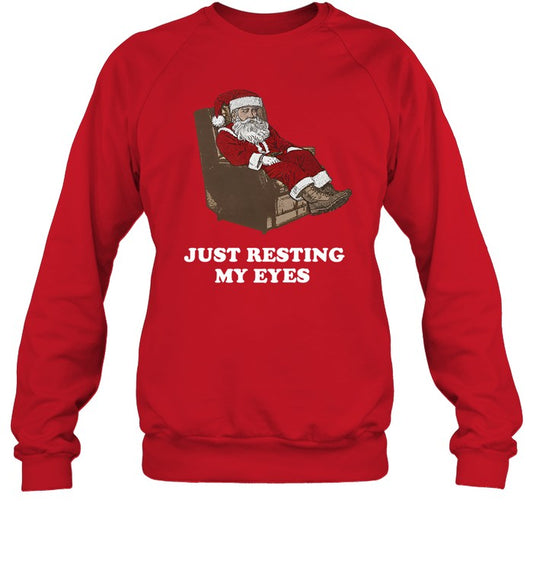 Santa Just Resting My Eyes Tacky Sweater