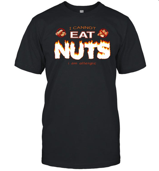 Snazzy Seagull Design I Cannot Eat Nuts I Am Allergic Shirt
