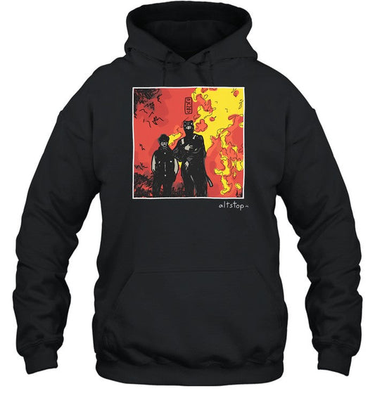 Catboi On Fire Deluxe Hooded Sweatshirt