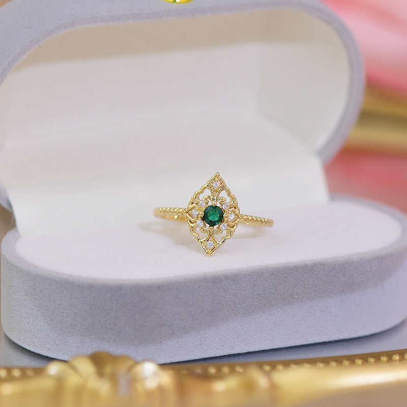 Baroque Emerald Ring - Elsie