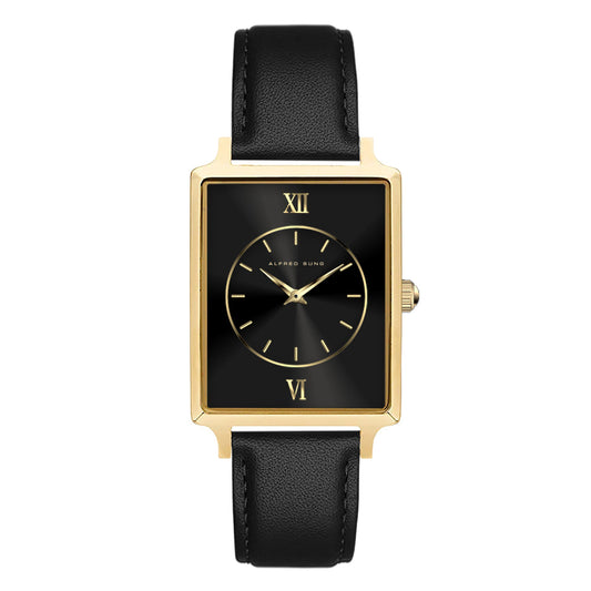 Alfred Sung Horizon Sunray Black Dial & Leather Strap Ladies watch