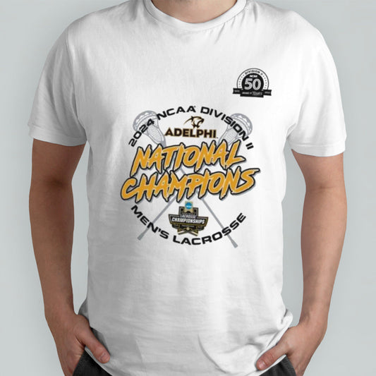 Adelphi Panthers Menâ€™s Lacrosse 2024 NCAA Division II National Champions logo shirt