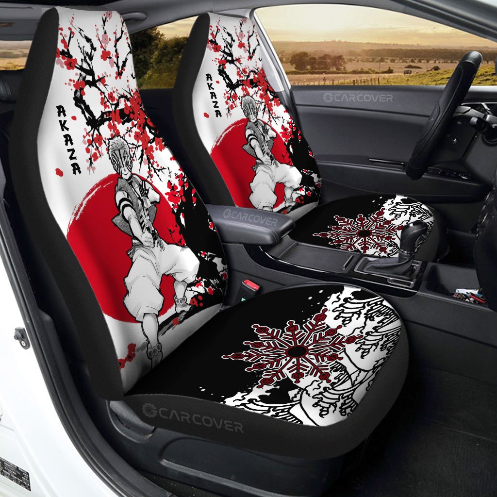 Akaza Car Seat Covers Custom Japan Style Anime Demon Slayer Car Interior Accessories