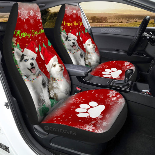 Alaskan Malamutes Car Seat Covers Custom Dog Car Accessories Christmas