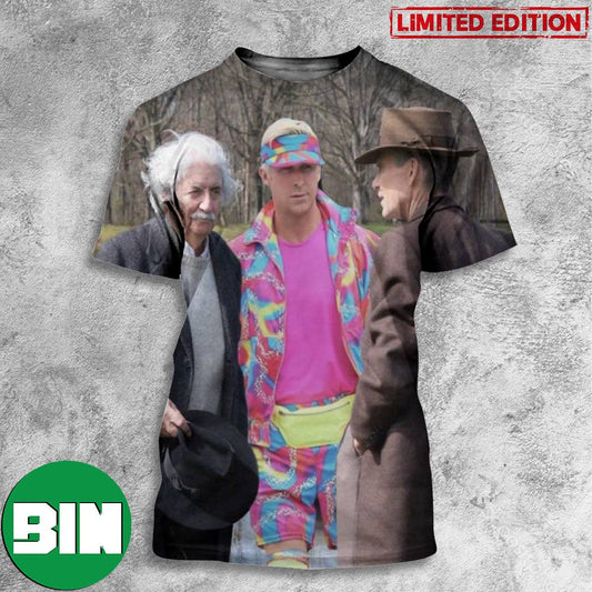 Albert Einstein x Oppenheimer x Ken Barbie Funny Barbenheimer 3D T-Shirts