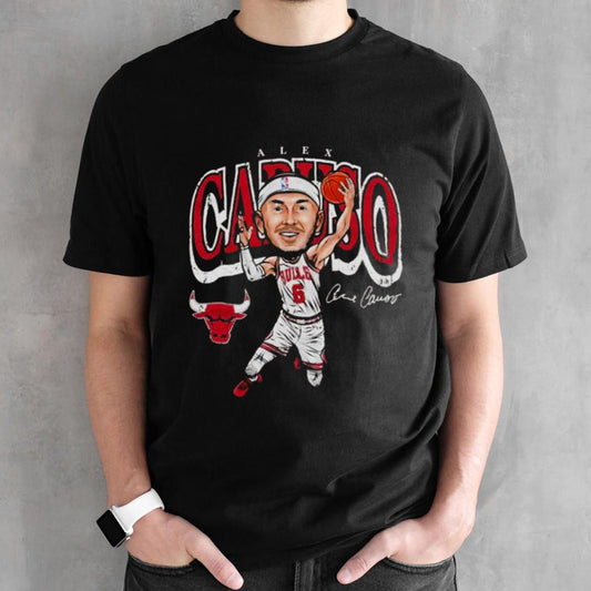 Alex Caruso Chicago Bulls signature cartoon shirts