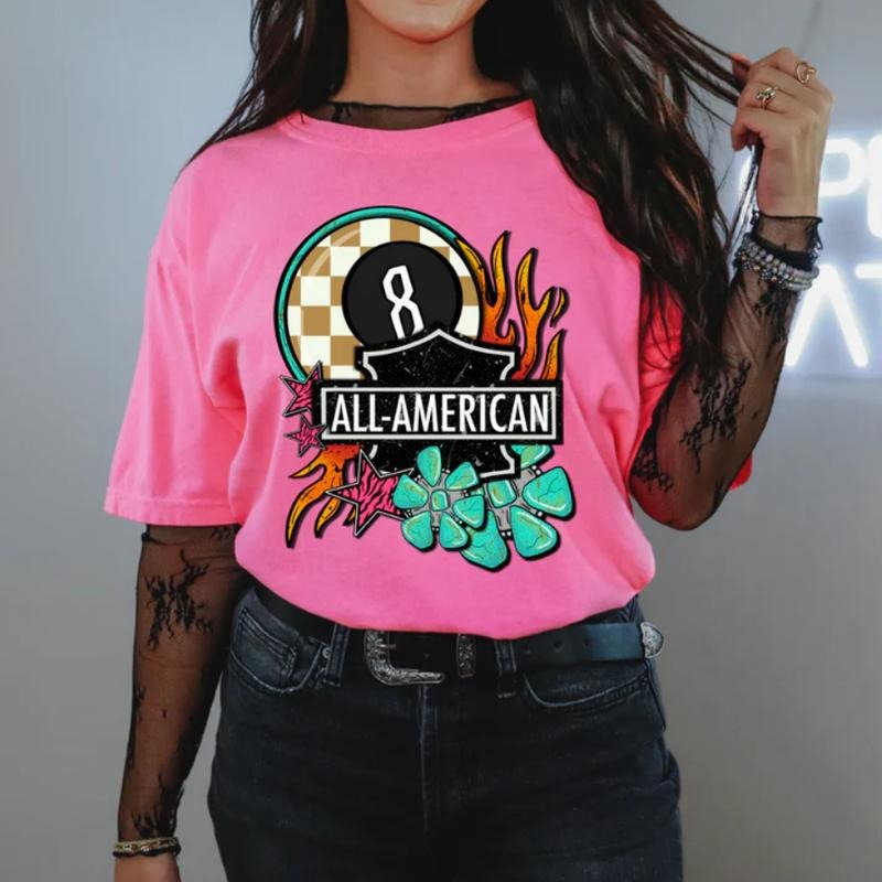 All American HD tee, vintage crewneck sweatshirts,western outfits women, cowgirl outfits, western clothing stuff tops, country concert outfits, western tops clothes, country girl stuff