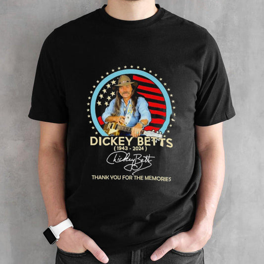 Allman Brothers Dickey Betts 1943-2024 Thank You For The Memories Signature shirts