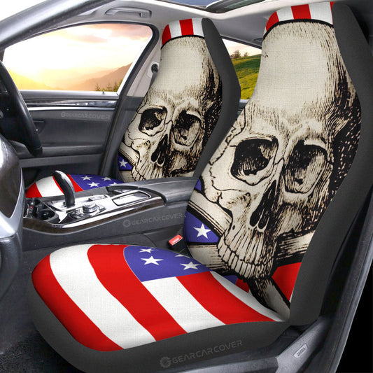 American Flag Skull Car Seat Covers Custom Car Interior Accessories