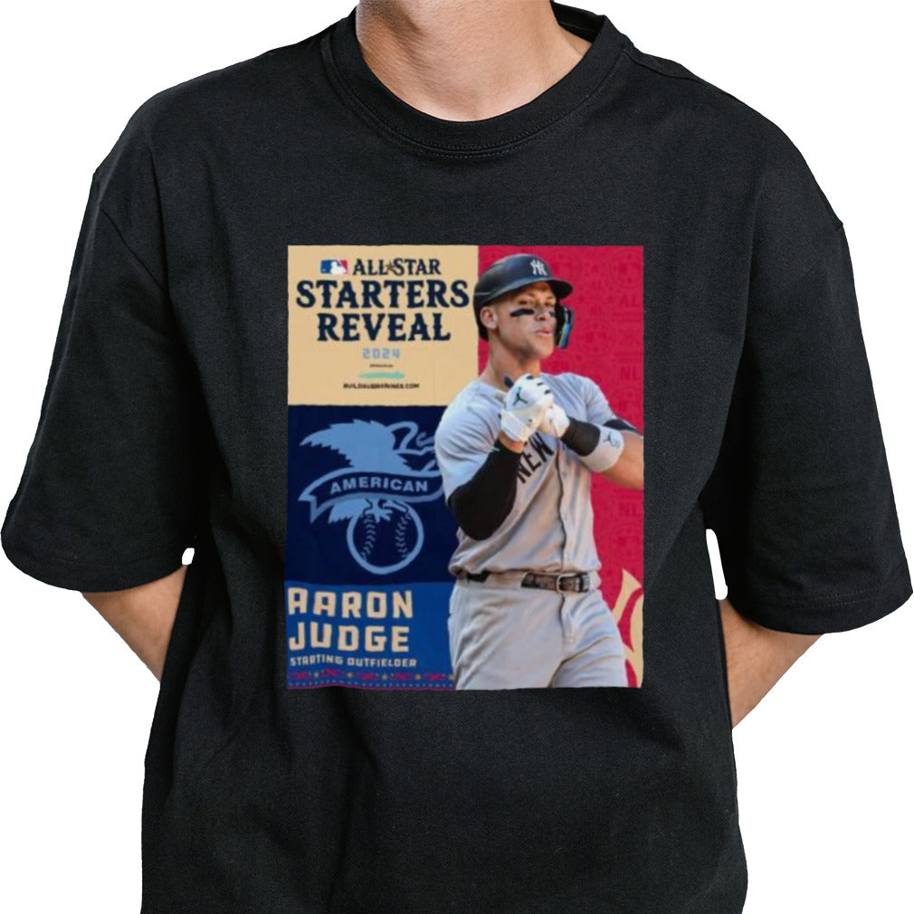 American Leagues Aaron Judge Starting Outfielder All-Star Starts Reveal 2024 Shirt