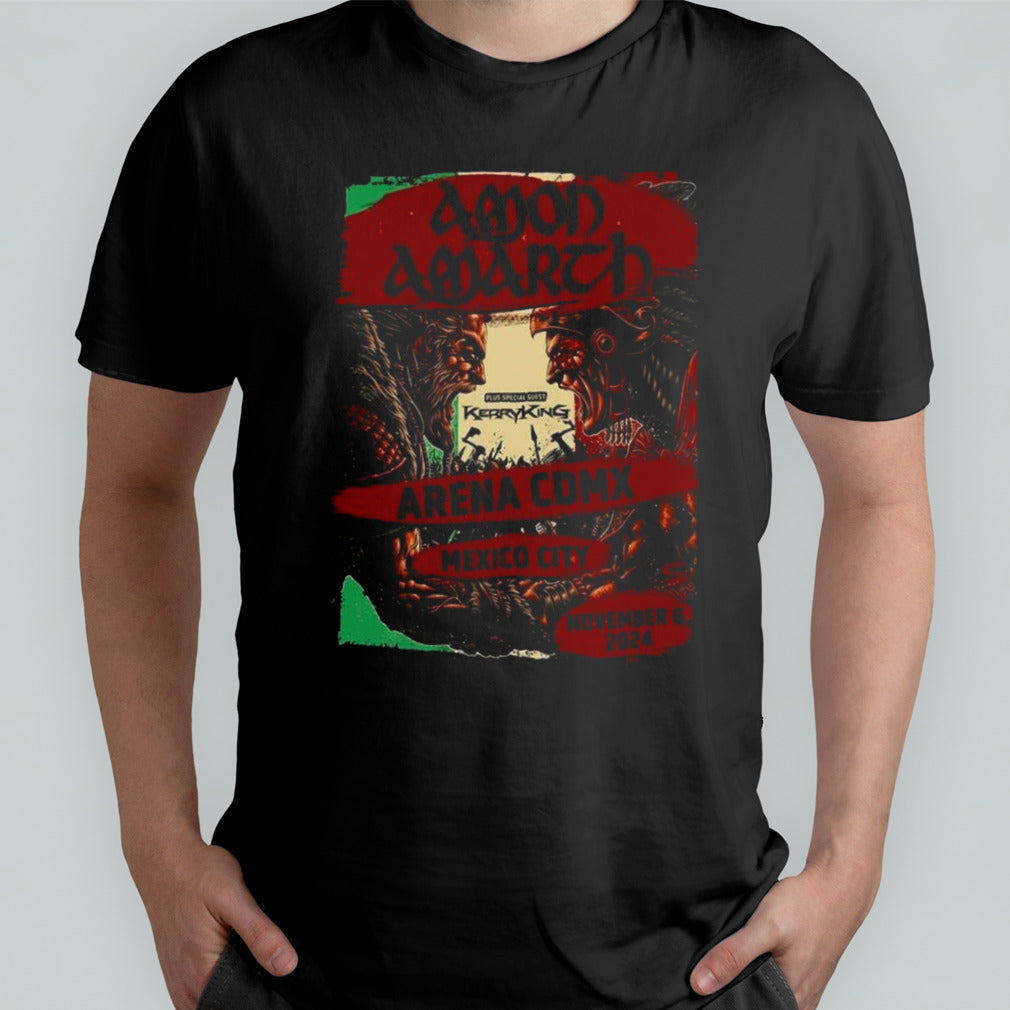 Amon Amarth Vikings Of Mexico Plus Special Guest Kerry King Show At The Arena Cdmx In Mexico City On November 6 2024 T-shirt