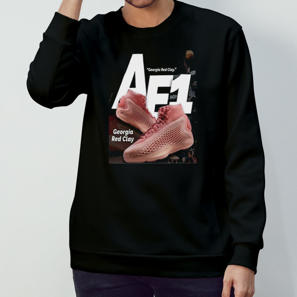 Anthony Edwards Dunking In The Adidas AE 1 Georgia Red Clay shirt
