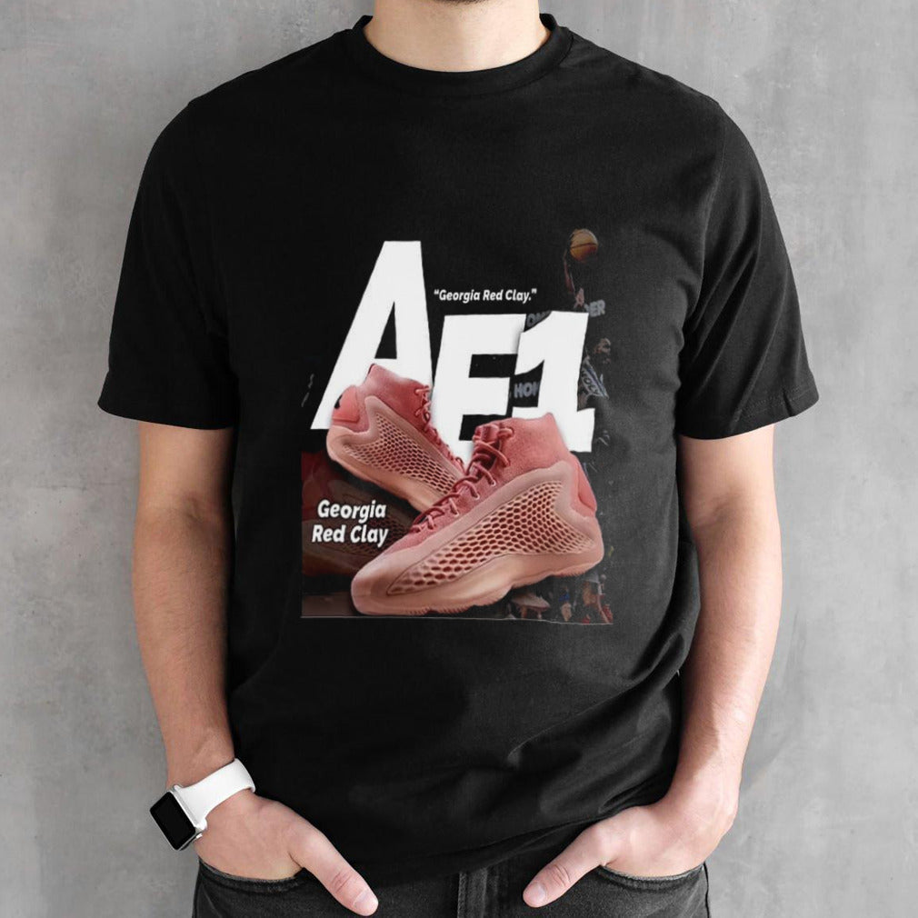 Anthony Edwards Dunking In The Adidas AE 1 Georgia Red Clay shirt