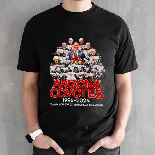Arizona Coyotes 1996-2024 thank you for 27 seasons of memories shirts