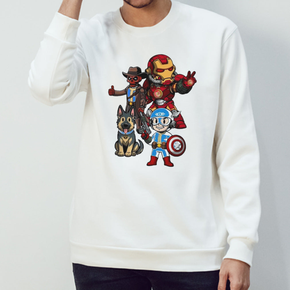 Avengers and Fallout Avengers of the Wasteland mashup shirts