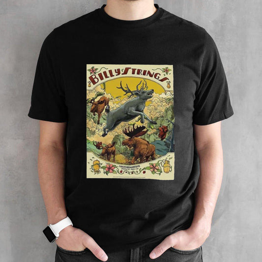 Billy Strings On May 18th 2024 Fiddlerâ€™s Green Amphitheatre Greenwood Village CO Poster Art By Dave Kloc And Jessica Seamans T-Shirt