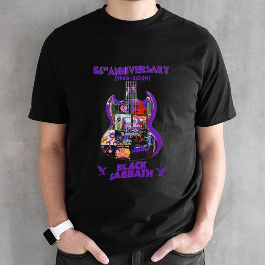 Black Sabbath Guitar Band 56th Anniversary 1968-2024 Signature Shirts