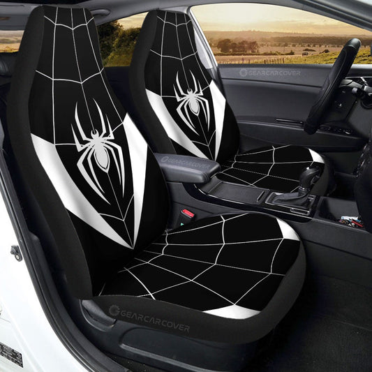 Black & White Spider Car Seat Covers Custom Symbol Spider Car Accessories