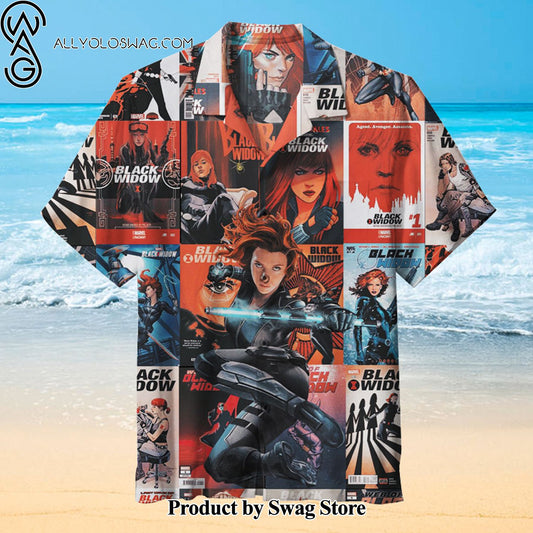 Black Widow Soft Fabric Hawaiian Shirt