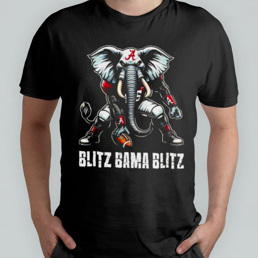 Blitz Bama Blitz Alabama Muscular Elephant Mascot T-shirt